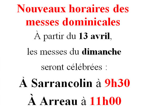 Horaires Sarrancolin