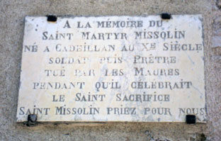 Plaque à Saint Missolin